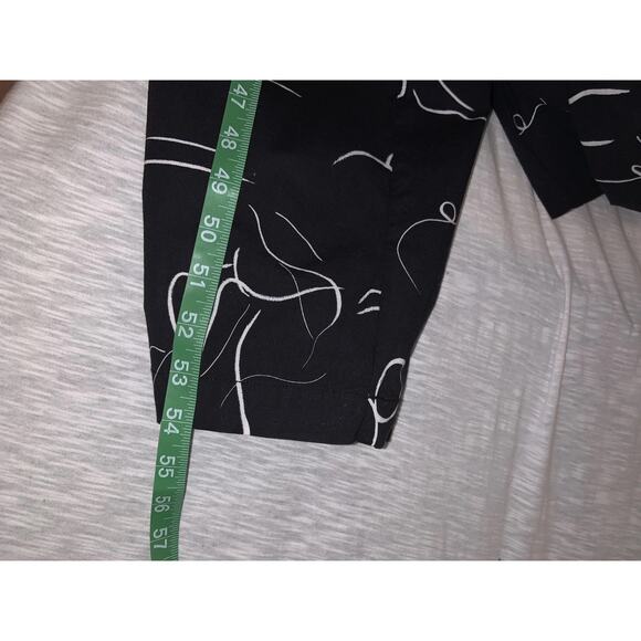 LHD Black Women’s Sz 8 All Over Ladies Figure Graphic Print Puff Sleeve Jumpsuit - Picture 8 of 8